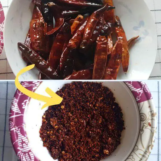 Ground dried red chili powder